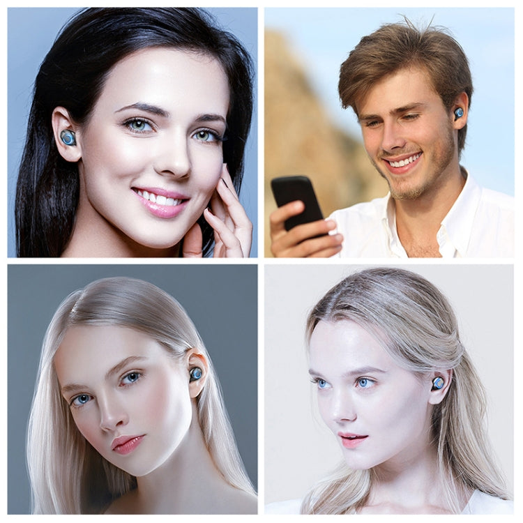 F9-6 TWS CVC8.0 Noise Cancelling Touch Bluetooth Earphone with Pull-out Cylindrical Charging Box, Support LED Power Digital Display & Call & Siri(Black) by buy2fix