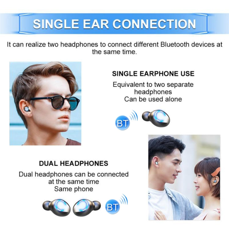F9-8 TWS CVC8.0 Noise Cancelling Touch Mini Bluetooth Earphone with Charging Box, Support Three-screen LED Power Display & Mobile Phone Holder & Call & Voice Assistant(Black) by buy2fix