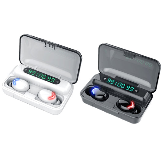 F9-5C Three-screen Digital Display Noise Reduction Bluetooth Earphone with Hand Strap(White) by buy2fix