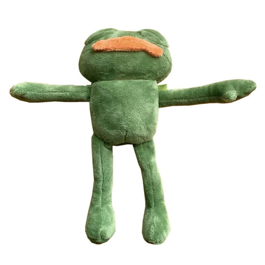 For AirPods 1 / 2 Plush Sad Frog Shape Earphone Protective Case with Hook - For AirPods 1/2 by buy2fix | Online Shopping UK | buy2fix