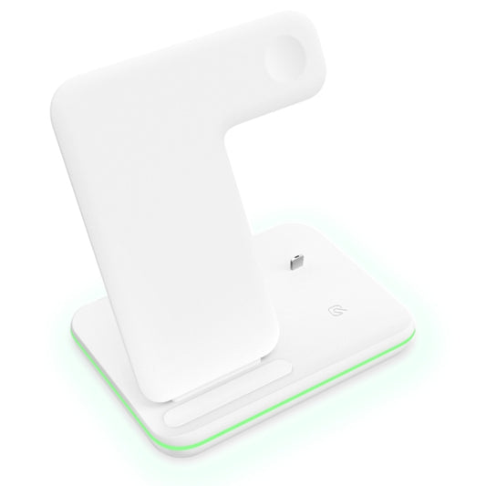 Z5 QI Vertical Magnetic Wireless Charger for Mobile Phones & Apple Watches & AirPods / Xiaomi Redmi AirDots, with Touch Ring Light (White) by buy2fix