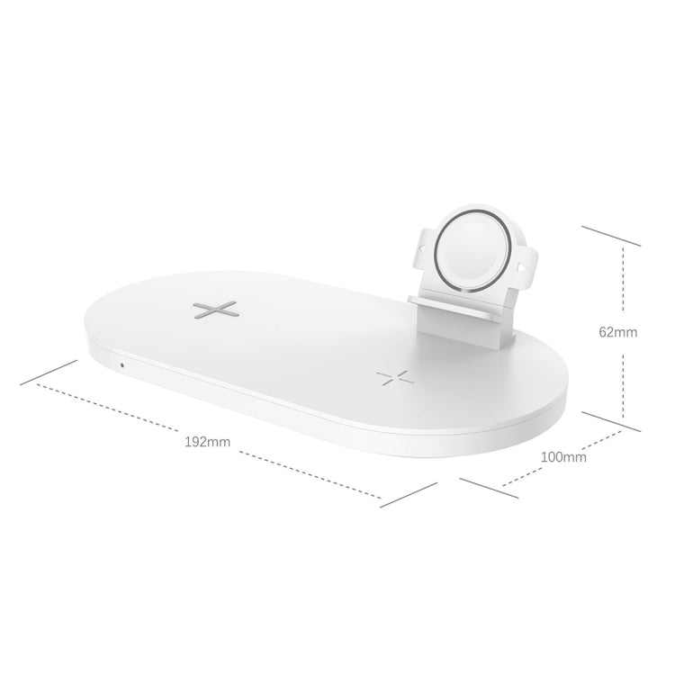 A04 3 in 1 Multi-function Qi Standard Wireless Charger for Mobile Phones & iWatch & AirPods (White) - Wireless Charger by buy2fix | Online Shopping UK | buy2fix