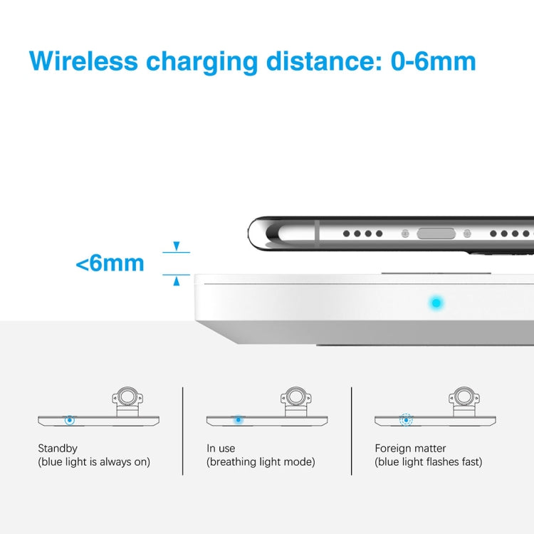 A04 3 in 1 Multi-function Qi Standard Wireless Charger for Mobile Phones & iWatch & AirPods (White) - Wireless Charger by buy2fix | Online Shopping UK | buy2fix