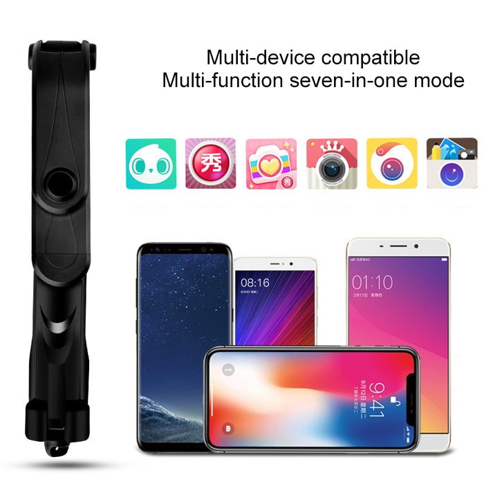 XT10 Multi-function Mobile Live Broadcast Bluetooth Self-timer Pole Tripod (White) by buy2fix