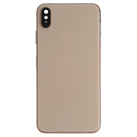 Battery Back Cover Assembly (with Side Keys & Speaker Ringer Buzzer & Motor & Camera Lens & Card Tray & Power Button + Volume Button + Charging Port + Signal Flex Cable & Wireless Charging Module) for iPhone XS(Gold) by buy2fix