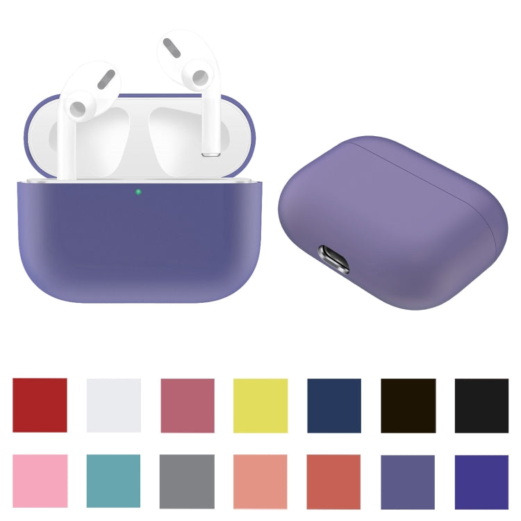 For AirPods Pro Solid Color Silicone Earphone Protective Case(Light Purple) by buy2fix