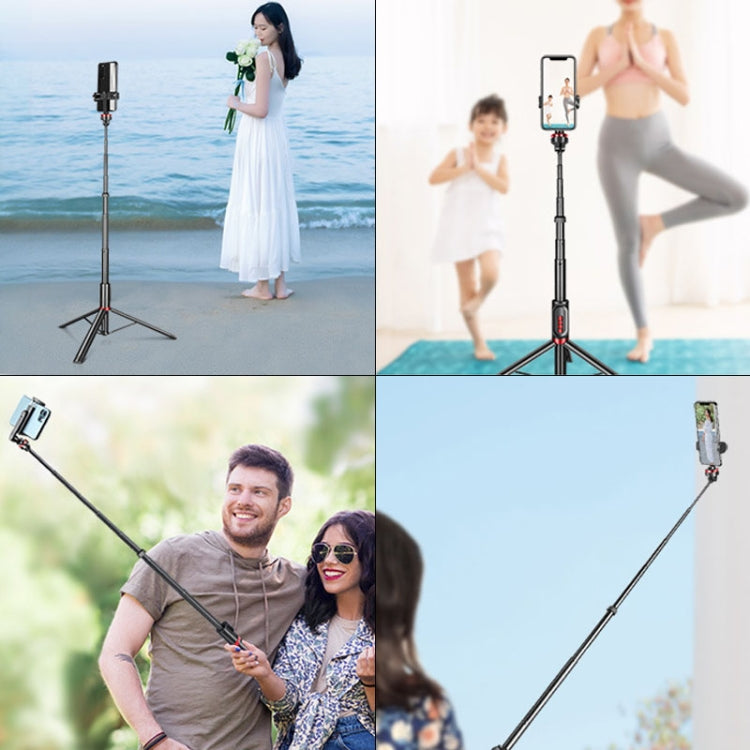 Aluminum Alloy Mobile Phone Bluetooth Selfie Stick Live Floor Tripod Bracket, Height: 1.5m by buy2fix