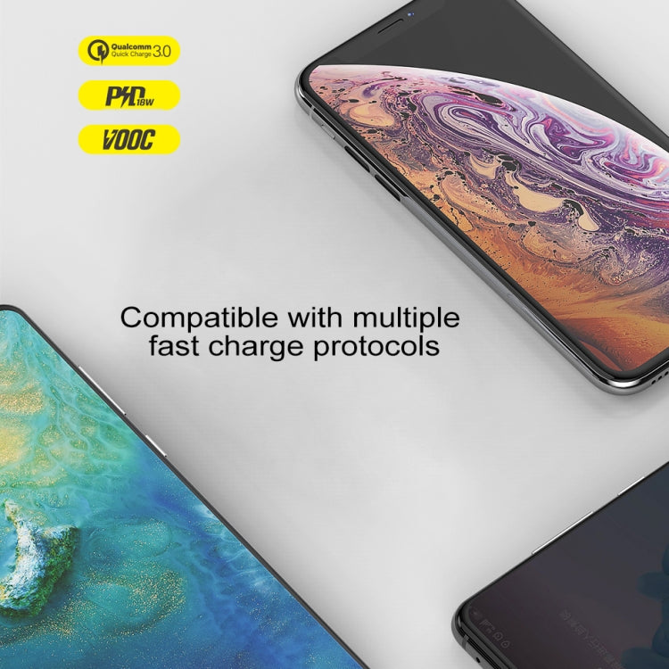 awei C-980 18W PD USB-C / Type-C + QC 3.0 USB Interface Fast Charging Travel Charger, EU Plug(Black) by awei