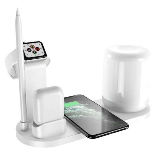 WS6 10W 2 USB Ports + USB-C / Type-C Port Multi-function Desk Lamp + Qi Wireless Charging Charger (White) by buy2fix