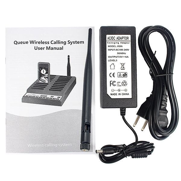 QC100 999 Channel Restaurant Wireless Paging Queuing Calling System with 20 Call Coaster Pagers, EU Plug - Alarm System by buy2fix | Online Shopping UK | buy2fix