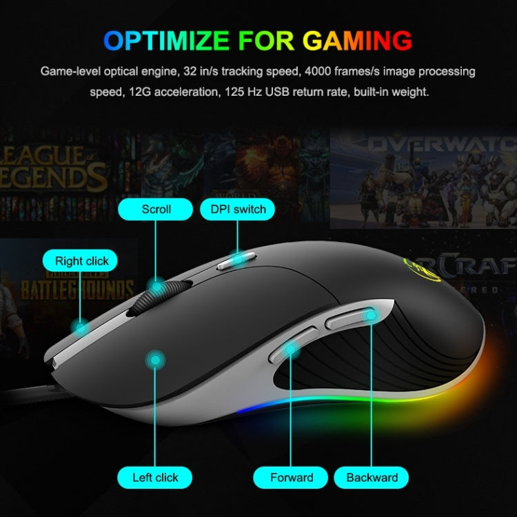 iMICE X6 Wired Mouse 6-button Colorful RGB Gaming Mouse(Black) - Wired Mice by iMICE | Online Shopping UK | buy2fix