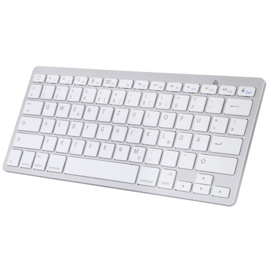 WB-8022 Ultra-thin Wireless Bluetooth Keyboard, German Keys(Silver) by buy2fix