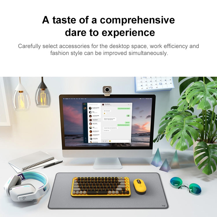 Logitech POP KEYS Round Button Bluetooth Mechanical Keyboard(Yellow) by Logitech