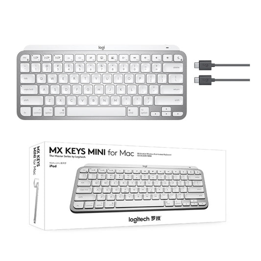 Logitech MX Keys Mini Mac Version Wireless Bluetooth Ultra-thin Smart Backlit Keyboard (Grey) by Logitech
