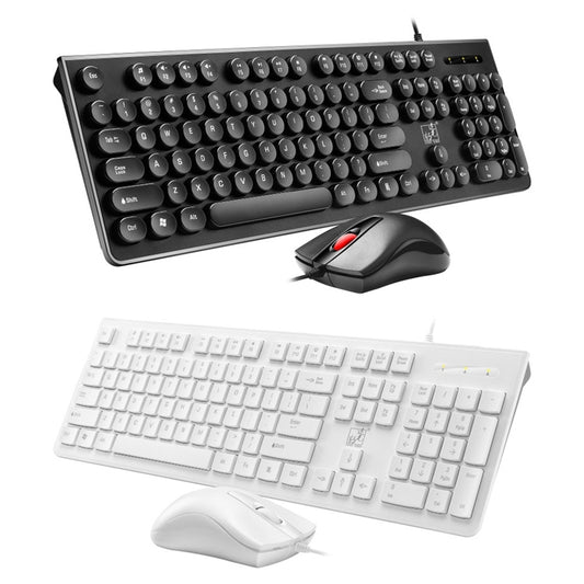 ZGB S500 Round Keycap Wired Keyboard + Mouse Set (Black) by Chasing Leopard