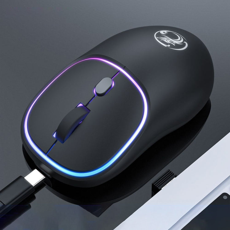 iMICE W-618 Rechargeable 4 Buttons 1600 DPI 2.4GHz Bluetooth Silent Wireless Mouse for Computer PC Laptop (Black) - Wireless Mice by iMICE | Online Shopping UK | buy2fix