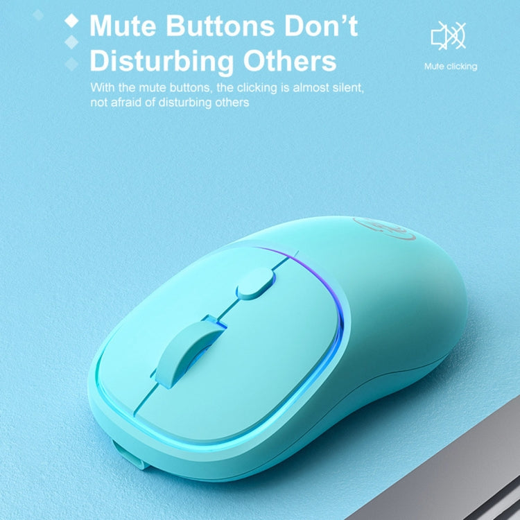 iMICE W-618 Rechargeable 4 Buttons 1600 DPI 2.4GHz Bluetooth Silent Wireless Mouse for Computer PC Laptop (Blue) - Wireless Mice by iMICE | Online Shopping UK | buy2fix