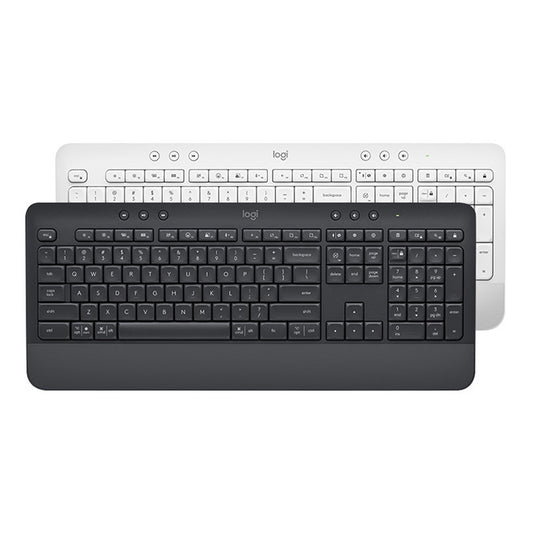 Logitech K650 Wireless Bluetooth Dual Mode Silent Keyboard (White) by Logitech