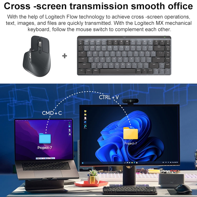 Logitech MX Master 3s 8000DPI 2.4GHz Ergonomic Wireless Bluetooth Dual Mode Mouse (Black) by Logitech
