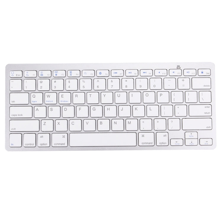 BK-3001 Bluetooth Wireless 78 Keys Ultrathin Keyboard for Windows / iPad / iPhone(Silver) - by buy2fix | Online Shopping UK | buy2fix