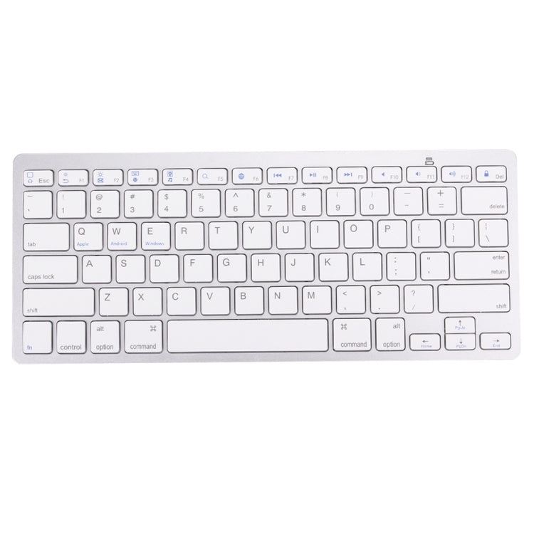 BK-3001 Bluetooth Wireless 78 Keys Ultrathin Keyboard for Windows / iPad / iPhone(Silver) - by buy2fix | Online Shopping UK | buy2fix