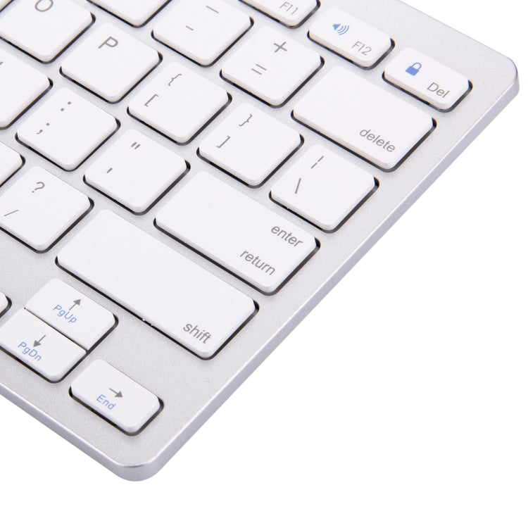 BK-3001 Bluetooth Wireless 78 Keys Ultrathin Keyboard for Windows / iPad / iPhone(Silver) - by buy2fix | Online Shopping UK | buy2fix