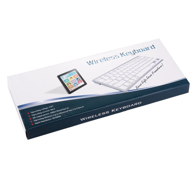 BK-3001 Bluetooth Wireless 78 Keys Ultrathin Keyboard for Windows / iPad / iPhone(Silver) - by buy2fix | Online Shopping UK | buy2fix