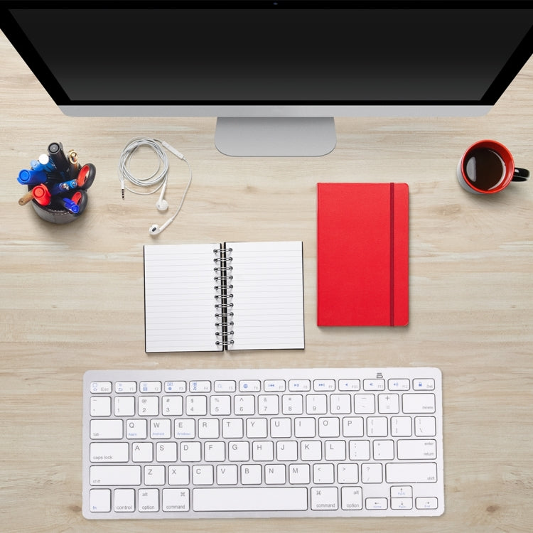 BK-3001 Bluetooth Wireless 78 Keys Ultrathin Keyboard for Windows / iPad / iPhone(Silver) by buy2fix