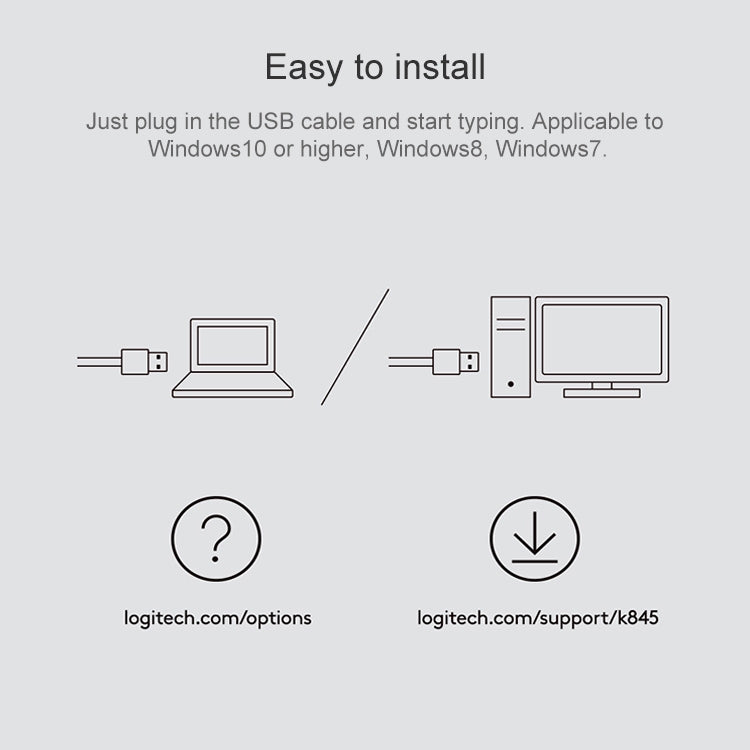 Logitech K835 Mini Mechanical Wired Keyboard, Green Shaft (Black) by Logitech