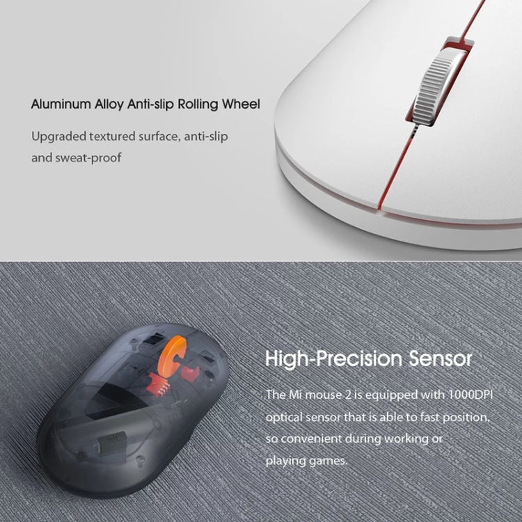 Original Xiaomi 2.4GHz 125HZ 1000DPI Rechargeable Ultra-thin Computer Mouse 2(White) - Wireless Mice by Xiaomi | Online Shopping UK | buy2fix