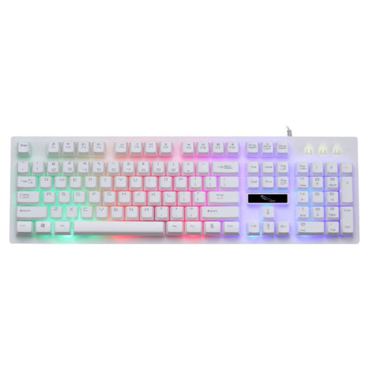 ZGB G20 104 Keys USB Wired Mechanical Feel Glowing Computer Keyboard Gaming Keyboard(White) by buy2fix