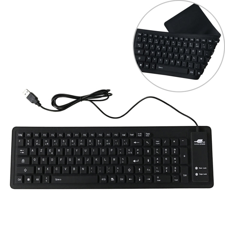 103 Key French USB Wired Silicone Waterproof Keyboard Desktop Notebook Keyboard, Cable Length: 1.5m - Wired Keyboard by buy2fix | Online Shopping UK | buy2fix