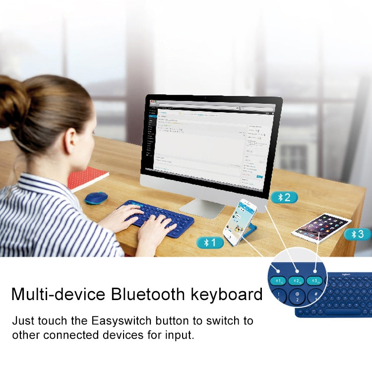 Logitech K380 Portable Multi-Device Wireless Bluetooth Keyboard(Black) - Wireless Keyboard by Logitech | Online Shopping UK | buy2fix