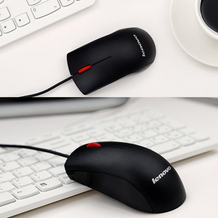 Lenovo M120 Pro Fashion Office Red Dot Wired Mouse (Black) by Lenovo