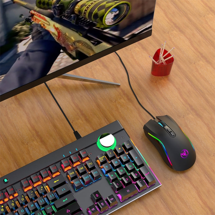 HXSJ A869 Type-C 7200dpi 6-modes Adjustable 7-keys RGB Light Wired Game Mouse by HXSJ