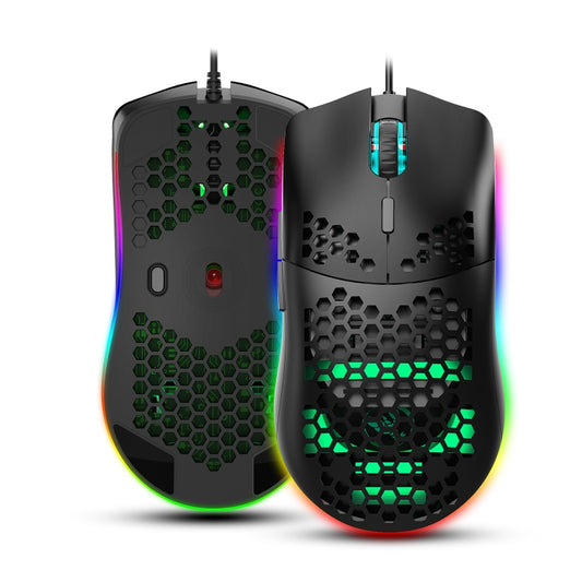HXSJ J900 6 Keys RGB Lighting Programmable Gaming Wired Mouse (Black) by HXSJ