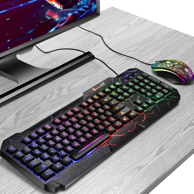 SHIPADOO D620 104-key Wired RGB Color Cracked Backlight Gaming Keyboard Mouse Kit for Laptop, PC by SHIPADOO