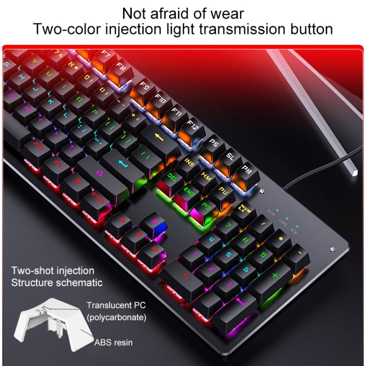 YINDIAO ZK-3 USB Mechanical Gaming Wired Keyboard, Black Shaft (White) by YINDIAO