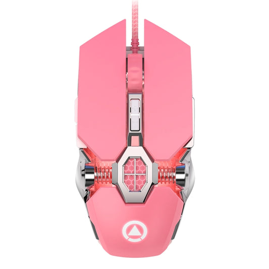 YINDIAO 3200DPI 4-modes Adjustable 7-keys RGB Light Wired Gaming Mechanical Mouse, Style: Audio Version (Pink) by YINDIAO