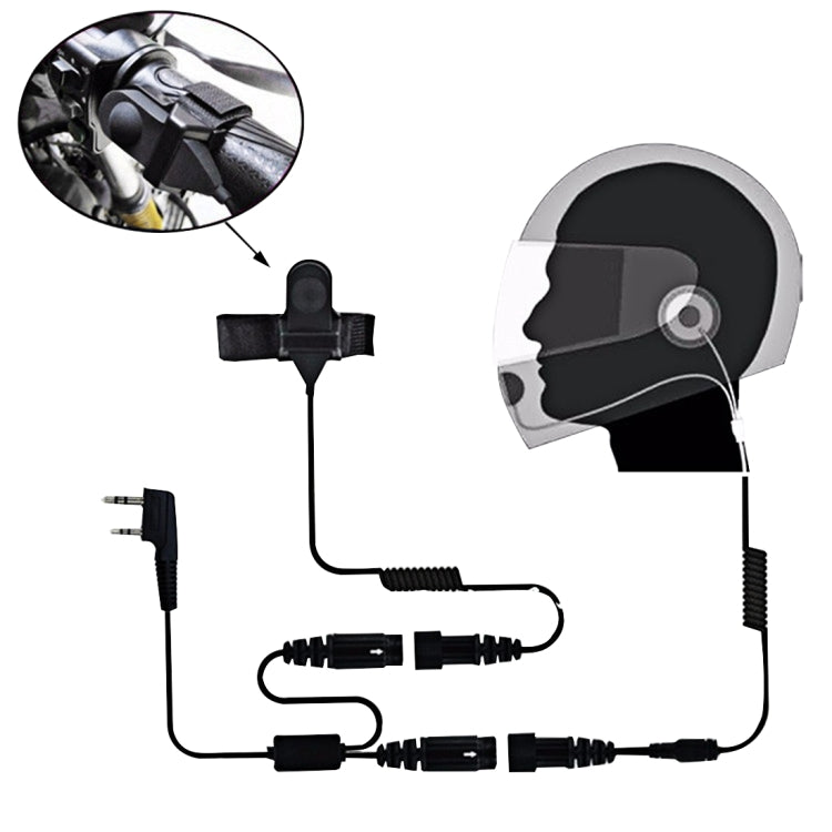 2 Pin PTT Adjustable Volume Motorcycle Helmet Headset Microphone for BAOFENG Radio Walkie Talkie - Microphones & Headsets by buy2fix | Online Shopping UK | buy2fix