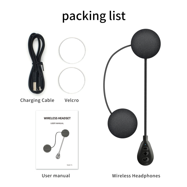 T6 Motorcycle Helmet Bluetooth V5.0 Headset - Motorcycle Walkie Talkie by buy2fix | Online Shopping UK | buy2fix