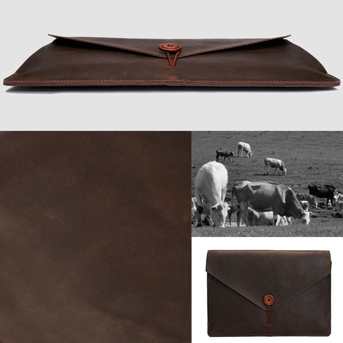 Universal Genuine Leather Business Laptop Tablet Bag, For 15.4 inch and Below Macbook, Samsung, Lenovo, Sony, DELL Alienware, CHUWI, ASUS, HP(Yellow) - 15 inch by buy2fix | Online Shopping UK | buy2fix