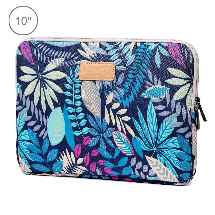Lisen 10 inch Sleeve Case Colorful Leaves Zipper Briefcase Carrying Bag for iPad Air 2, iPad Air, iPad 4, iPad New, Galaxy Tab A 10.1, Lenovo Yoga 10.1 inch, Microsoft Surface Pro 10.6, 10 inch and Below Laptops / Tablets(Blue) - by buy2fix | Online Shopping UK | buy2fix