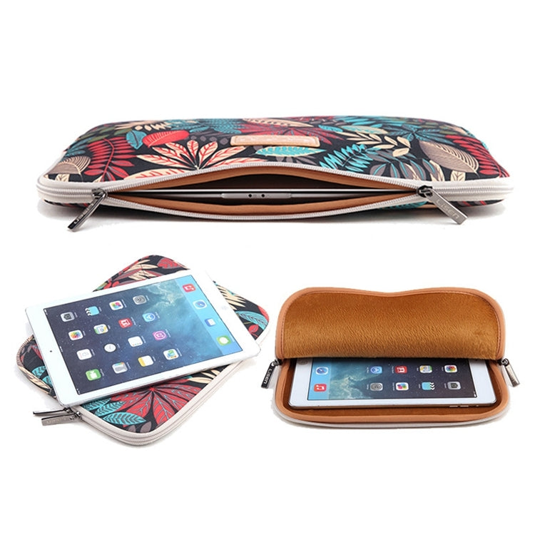 Lisen 10 inch Sleeve Case Colorful Leaves Zipper Briefcase Carrying Bag for iPad Air 2, iPad Air, iPad 4, iPad New, Galaxy Tab A 10.1, Lenovo Yoga 10.1 inch, Microsoft Surface Pro 10.6, 10 inch and Below Laptops / Tablets(Blue) - by buy2fix | Online Shopping UK | buy2fix
