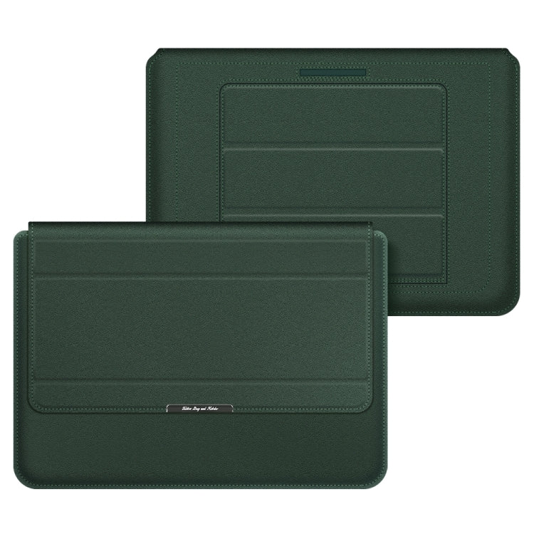 4 in 1 Universal Laptop Holder PU Waterproof Protection Wrist Laptop Bag, Size: 17 inch(Dark Green) - 15.6 - 17 inch by buy2fix | Online Shopping UK | buy2fix