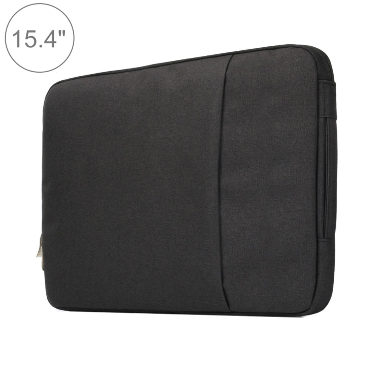 15.4 inch Universal Fashion Soft Laptop Denim Bags Portable Zipper Notebook Laptop Case Pouch for MacBook Air / Pro, Lenovo and other Laptops, Size: 39.2x28.5x2cm(Black) - by buy2fix | Online Shopping UK | buy2fix
