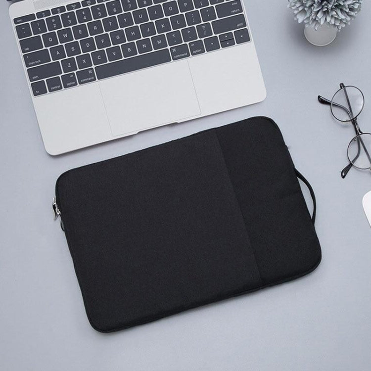 15.4 inch Universal Fashion Soft Laptop Denim Bags Portable Zipper Notebook Laptop Case Pouch for MacBook Air / Pro, Lenovo and other Laptops, Size: 39.2x28.5x2cm(Black) - by buy2fix | Online Shopping UK | buy2fix