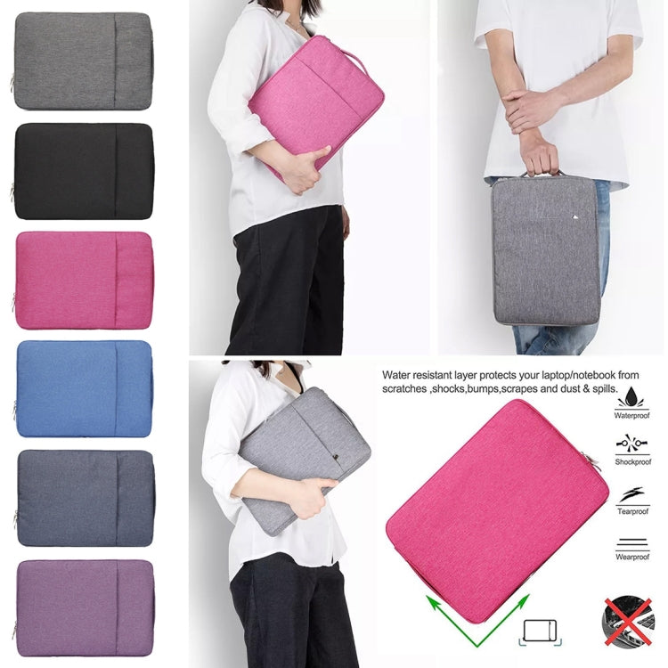 15.4 inch Universal Fashion Soft Laptop Denim Bags Portable Zipper Notebook Laptop Case Pouch for MacBook Air / Pro, Lenovo and other Laptops, Size: 39.2x28.5x2cm(Black) - by buy2fix | Online Shopping UK | buy2fix