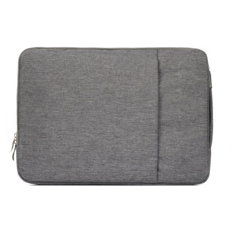 15.4 inch Universal Fashion Soft Laptop Denim Bags Portable Zipper Notebook Laptop Case Pouch for MacBook Air / Pro, Lenovo and other Laptops, Size: 39.2x28.5x2cm (Grey) - by buy2fix | Online Shopping UK | buy2fix