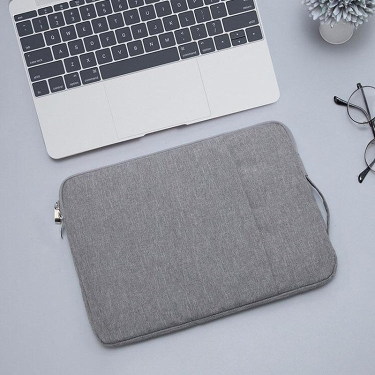 15.4 inch Universal Fashion Soft Laptop Denim Bags Portable Zipper Notebook Laptop Case Pouch for MacBook Air / Pro, Lenovo and other Laptops, Size: 39.2x28.5x2cm (Grey) - by buy2fix | Online Shopping UK | buy2fix